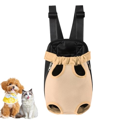 Hunde Rucksack für 1-2.5 kg, Verstellbare Welpen Haustier Rucksack Hund Tragetasche, Camping und Reisen, Schultertasche für kleine und mittelgroße Hunde, Katzen, Kaninchen (Beige, S) von nulala