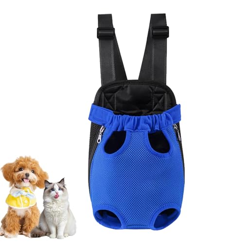 Hunde Rucksack für 2.5-3.5 kg, Verstellbare Welpen Haustier Rucksack Hund Tragetasche, Camping und Reisen, Schultertasche für kleine und mittelgroße Hunde, Katzen, Kaninchen (Blau, M) von nulala