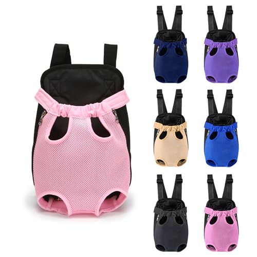 Hund Front-Rucksack, Outdoor Haustiere Umhängetasche Brustgurt Reisetasche Beine aus Front Rucksack Carrier für Hunde Katzen und Kaninchen (Rosa, M) von nulala