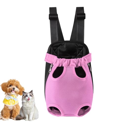 Hunde Rucksack für 1-2.5 kg, Verstellbare Welpen Haustier Rucksack Hund Tragetasche, Camping und Reisen, Schultertasche für kleine und mittelgroße Hunde, Katzen, Kaninchen (Rosa, S) von nulala