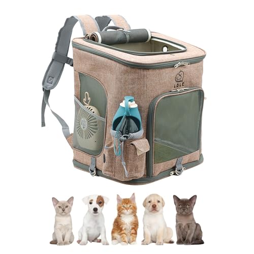 Tragbarer Hundetragerucksack, Hundetrage-Reisetasche für kleine, mittelgroße Hunde und Katzen zum Wandern, Camping, Outdoor-Aktivitäten (Gelb, L) von nulala