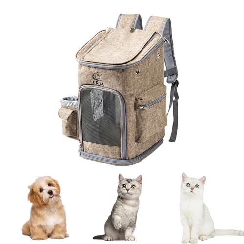 Tragbarer Hundetragerucksack, Hundetrage-Reisetasche für kleine, mittelgroße Hunde und Katzen zum Wandern, Camping, Outdoor-Aktivitäten (Gelb, M) von nulala