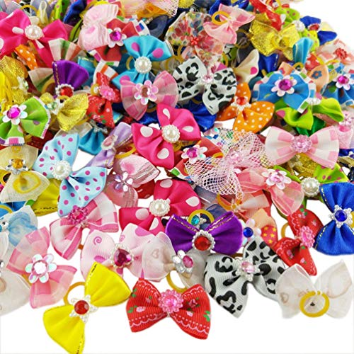 nuosen Haarschleifen für Hunde, Gummi, 50 Stück nuosen Haarschleifen für Hunde, Gummi, 50 Stück von nuoshen