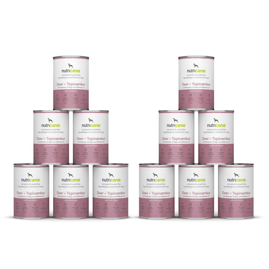 nutricanis 12 x 400 g Hirsch + Topinambur hypoallergenes Nassfutter Hund von nutricanis