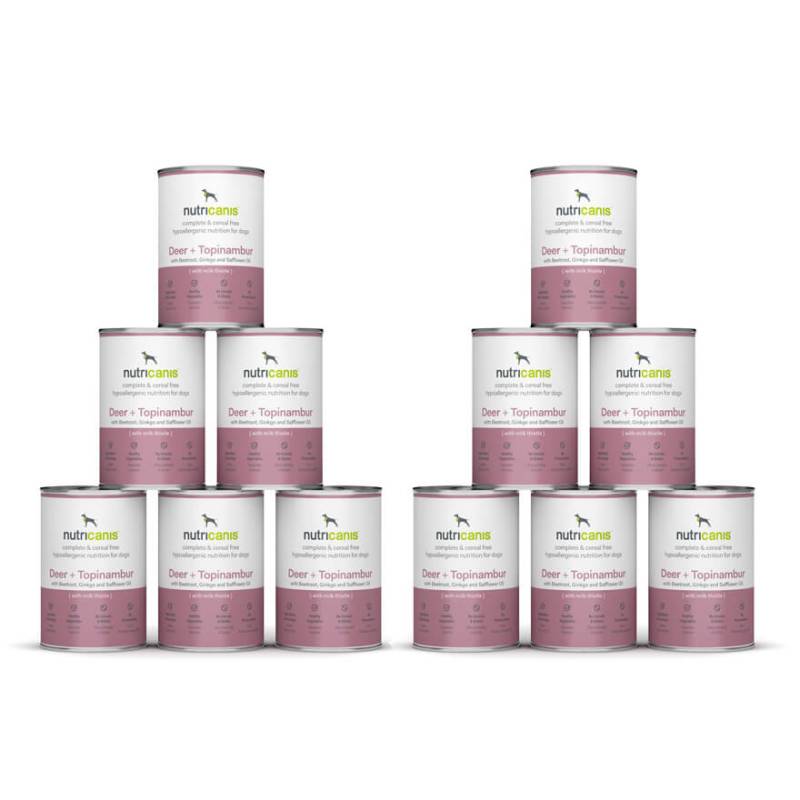 nutricanis 12 x 400 g Hirsch + Topinambur hypoallergenes Nassfutter Hund von nutricanis