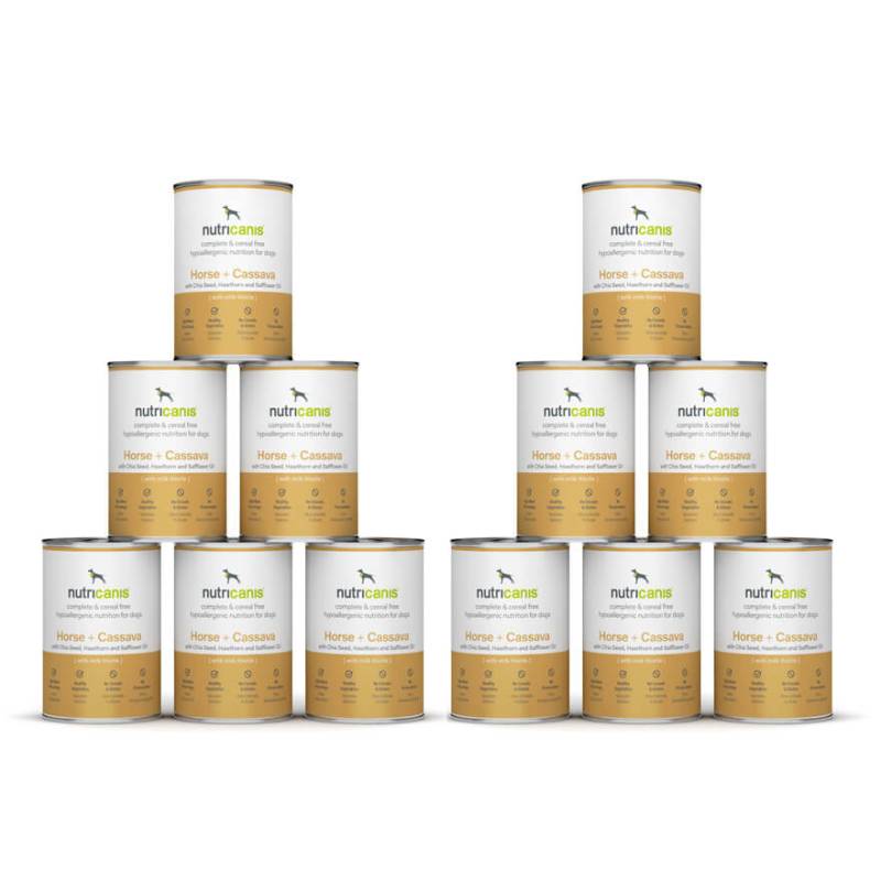 nutricanis 12 x 400 g Pferd + Cassava hypoallergenes Nassfutter Hund von nutricanis