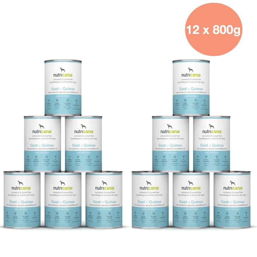 nutricanis 12 x 800 g nutricanis Ziege + Quinoa hypoallergenes Nassfutter Hund von nutricanis