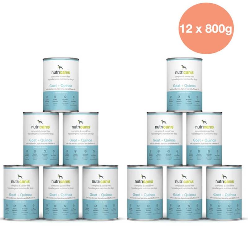 nutricanis 12 x 800 g nutricanis Ziege + Quinoa hypoallergenes Nassfutter Hund von nutricanis