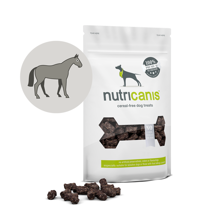 nutricanis 120 g Trockenfleisch Pferd hypoallergener Hundesnack von nutricanis