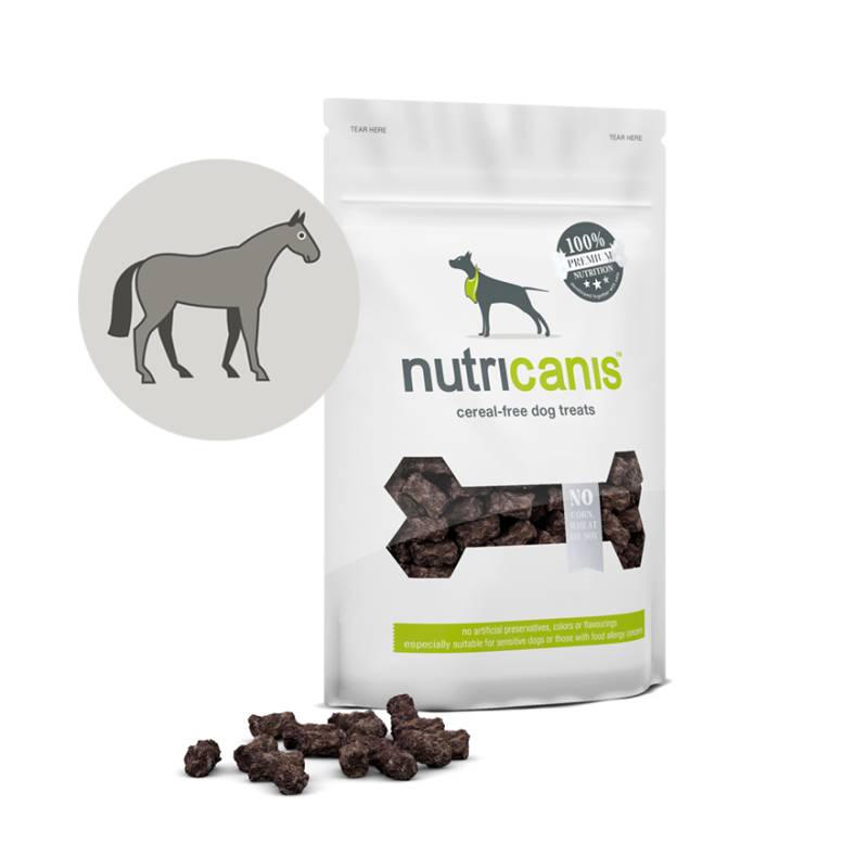 nutricanis 120 g Trockenfleisch Pferd hypoallergener Hundesnack von nutricanis