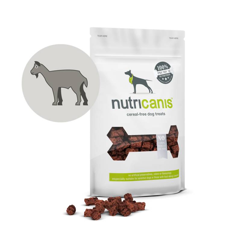 nutricanis 125 g Trockenfleisch Ziege hypoallergener Hundesnack von nutricanis