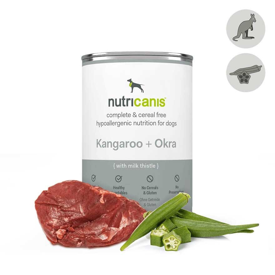 nutricanis 24 x 200 g K�nguru + Okra hypoallergenes Nassfutter Hund von nutricanis