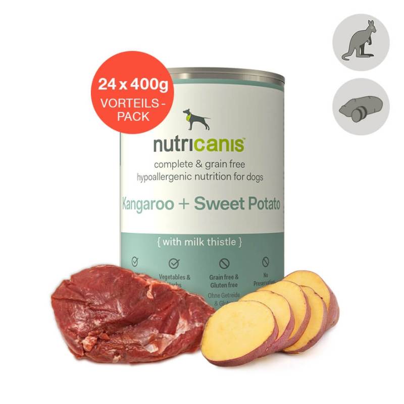 nutricanis 24 x 400 g K�nguru + S��kartoffel Nassfutter Hund von nutricanis
