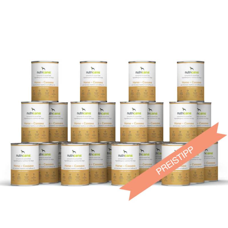 nutricanis 24 x 400 g Pferd + Cassava hypoallergenes Nassfutter Hund von nutricanis