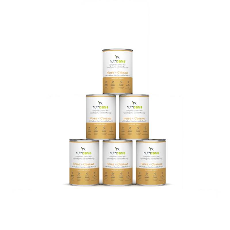 nutricanis 6 x 400 g Pferd + Cassava hypoallergenes Nassfutter Hund von nutricanis