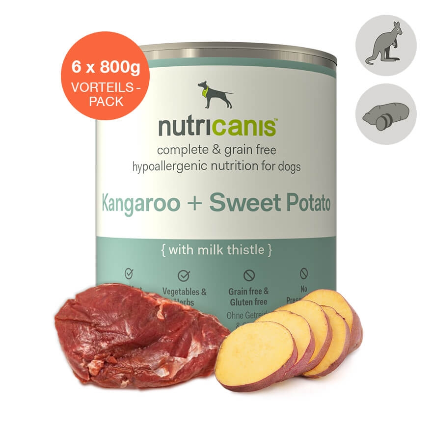 nutricanis 6 x 800 g K�nguru + S��kartoffel Nassfutter Hund von nutricanis