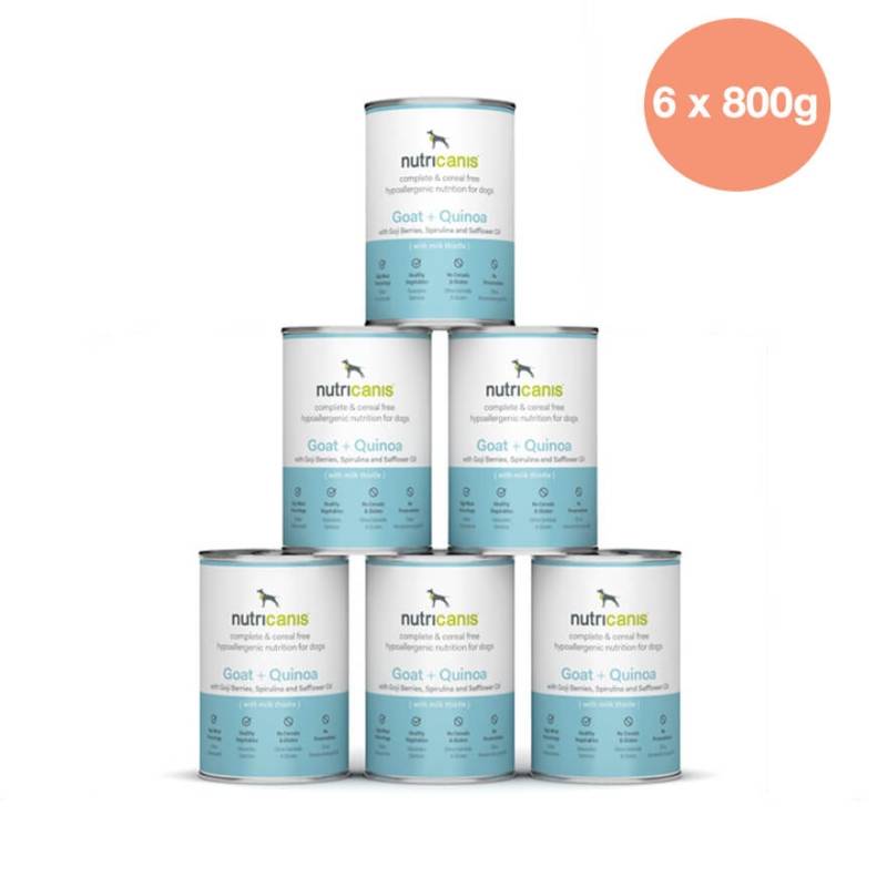 nutricanis 6 x 800 g nutricanis Ziege + Quinoa hypoallergenes Nassfutter Hund von nutricanis