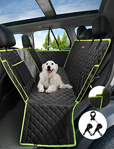 nzonpet 4-in-1 Hunde-Autositzbezug, 100% wasserdicht, Kratzfest, Hundehängematte mit großem Netzfenster, langlebig, rutschfest, Haustiere, Hunde-Rücksitzbezug, Schutz für Autos, LKWs, SUVs, Grün von nzonpet