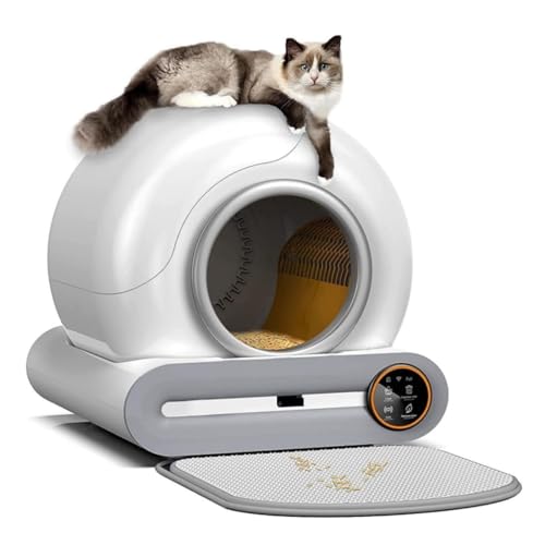 Katzenklo Selbstreinigend,Selbstreinigende Katzentoilette,Elektrisch Cat Litter Box,mit APP Elektrisches Katzenklo Geschlossen für Große Katzen,XXL-Größe,Geruchsisolierung und APP-Steuerung mit Matte von ogngint