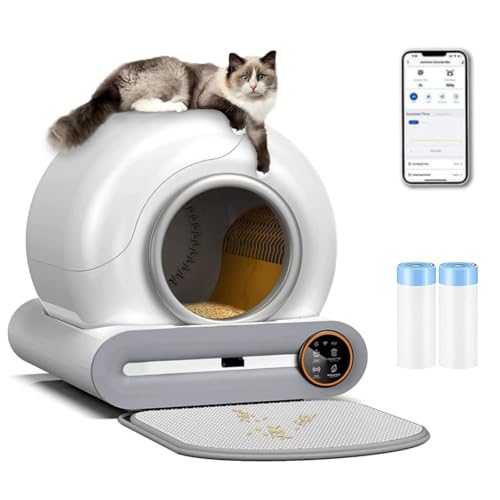 OGNGINT Katzenklo Selbstreinigend,mit Sicherheitsschutz Automatic Cat Litter Box,Selbstreinigende Katzentoilette für Mehrkatzenhaushalte,XXL-Größe,Geruchsisolierung und APP-Steuerung mit Matte OGNGINT Katzenklo Selbstreinigend,mit Sicherheitsschutz Automatic Cat Litter Box,Selbstreinigende Katzentoilette für Mehrkatzenhaushalte,XXL-Größe,Geruchsisolierung und APP-Steuerung mit Matte von ogngint