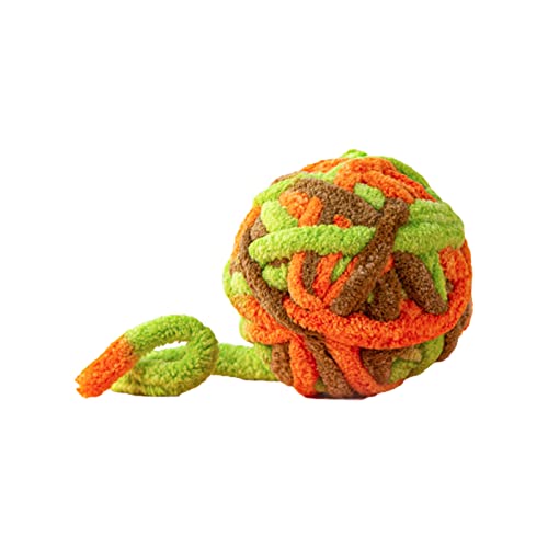 ohfruit Katzen-Fleece-Strickgarn, Ballspielzeug, bissfest, kratzfest, fusselfrei, bruchsicher, lindert Langeweile, integrierte Glocke, Katzenball, Haustierbedarf, Grün von ohfruit