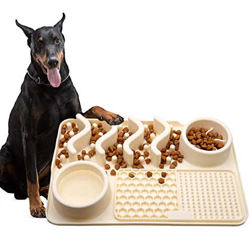 Ohmopie Langsame Fütterungsmatte für Hunde, 40,6 x 27,9 cm, große Größe, rutschfeste Hunde-Leckmatte mit Saugnapf, perfekt für Nass- und Trockenfutter, geeignet für kleine, mittelgroße und große von ohmopie