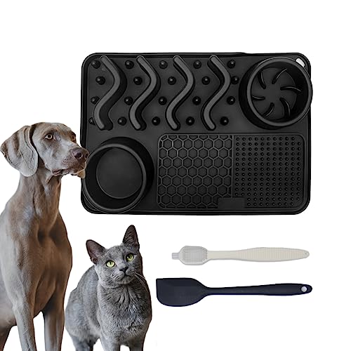 Ohmopie Matte für langsame Fütterung, 27,9 x 20,3 cm, große Größe, rutschfeste Hunde-Leckmatte mit Saugnapf, langsamer Fütterer, perfekt für Nass- und Trockenfutter, geeignet für kleine, mittelgroße von ohmopie