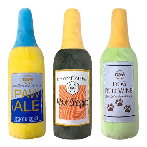 Quietschendes Hundespielzeug aus Plüsch – Weinflaschenform, interaktives Kauspielzeug für kleine/mittelgroße/große Hunde, gefülltes lustiges Hundespielzeug, ideal für Indoor-Heimspiele Quietschendes Hundespielzeug aus Plüsch – Weinflaschenform, interaktives Kauspielzeug für kleine/mittelgroße/große Hunde, gefülltes lustiges Hundespielzeug, ideal für Indoor-Heimspiele von okegztoa
