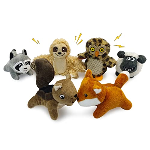 okegztoa Hide and Seek Dog Puzzle Puppy Toys, Interactive Squeaky Plush Stuffed Toys for Dogs (Sloth Squirrel Raccoon owl Fox Sheep) von okegztoa