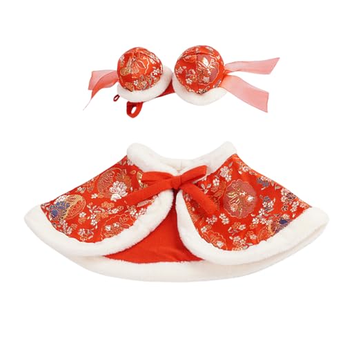 omiinitio Festives Zierliche Chinesische Umhang Set Lions Tanzkleidung Frühlingsfesthilfe Haustier Outfit Für Wärme Und Komfort von omiinitio