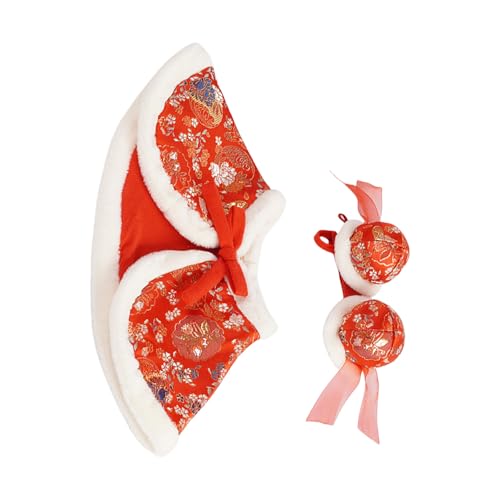 omiinitio Festives Zierliche Chinesische Umhang Set Lions Tanzkleidung Frühlingsfesthilfe Haustier Outfit Für Wärme Und Komfort von omiinitio