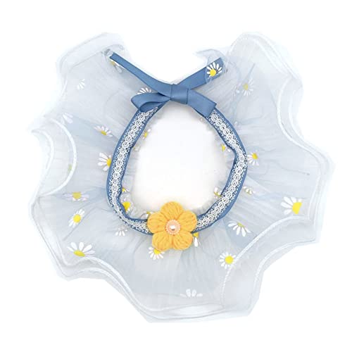 omiinitio Süßer Druckkätzchen Halsband Spitzenschal Verstellbarer Katzen Halskette Mit Kleinen Blumenpuppenkragen Katzenzubehör Haustierversorgungen Haustierschal Für Katzen Für Hunde Bandana von omiinitio