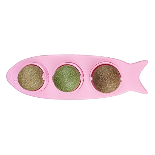 omiinitio 3 Geschmacksrichtungen Für Katze Licking Ball Wandbällchen Spinner Spielzeug Kätzchen Essbare Silvervine Ball Natural von omiinitio