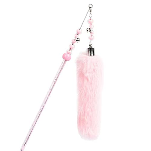 omiinitio Für Katzenspielzeug Zauberstab Teaser Mit Plush Strip Spielzeug Interaktiv Für Katzenspielzeug Indoor Katzen Geschenkkätzchen Spielen Exer Interaction Stab von omiinitio