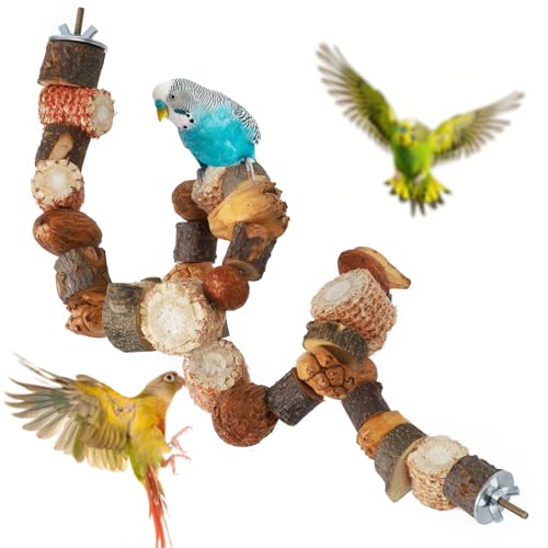 Sitzstangen für Vögel, Vogel Zubehör für Käfig Sitzstangen für Wellensittiche Spielzeug für Nymphensittich und Papagei Formbare Drahtverstärkung (80cm) von onebarleycorn