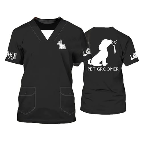 Männer/Frauen 3D-gedruckt Haustier Hundefriseur Grafik T-Shirts Hund Katze Pflegemuster Kurzarm Casual O-Ausschnitt Streetwear Arbeitskleidung Tops Männer/Frauen 3D-gedruckt Haustier Hundefriseur Grafik T-Shirts Hund Katze Pflegemuster Kurzarm Casual O-Ausschnitt Streetwear Arbeitskleidung Tops von oneforus