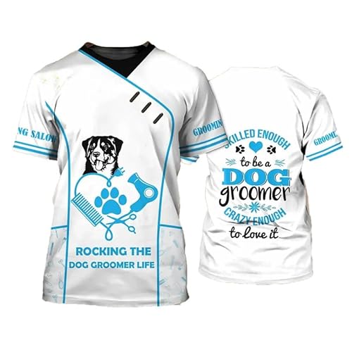 Männer/Frauen 3D-gedruckt Haustier Hundefriseur Grafik T-Shirts Hund Katze Pflegemuster Kurzarm Casual O-Ausschnitt Streetwear Arbeitskleidung Tops Männer/Frauen 3D-gedruckt Haustier Hundefriseur Grafik T-Shirts Hund Katze Pflegemuster Kurzarm Casual O-Ausschnitt Streetwear Arbeitskleidung Tops von oneforus