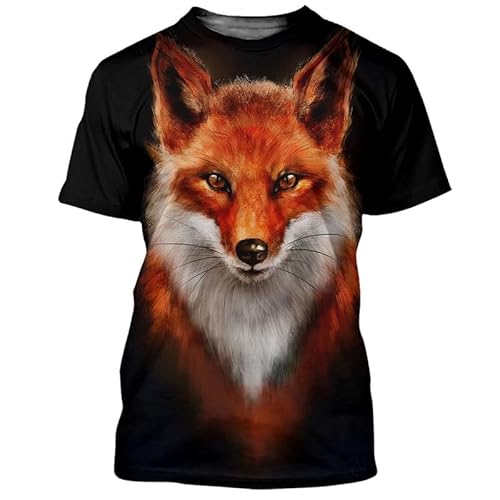 Tierfuchsjagd 3D-gedrucktes T-Shirt für Männer Sommer lässig Kurzarm Rundhalspullover Oversize T-Shirt Tierfuchsjagd 3D-gedrucktes T-Shirt für Männer Sommer lässig Kurzarm Rundhalspullover Oversize T-Shirt von oneforus