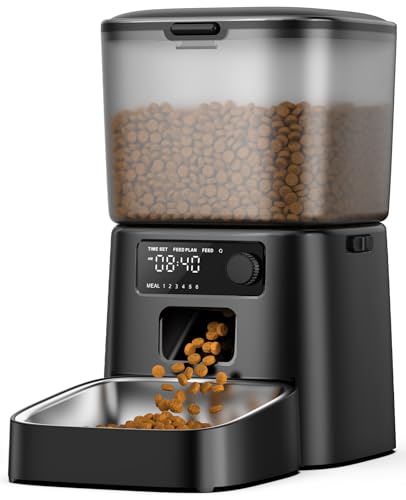 oneisall 3.5L Futterautomat Katze, Katzenfutter Automat mit Edelstahlnapf, 1-6 Mahlzeiten pro Tag, Futterspender für Katzen/Hunde, mit Programmierbarem Timer oneisall 3.5L Futterautomat Katze, Katzenfutter Automat mit Edelstahlnapf, 1-6 Mahlzeiten pro Tag, Futterspender für Katzen/Hunde, mit Programmierbarem Timer von oneisall