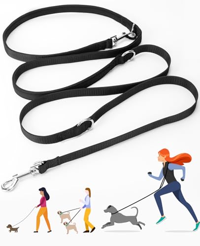 oneisall Hundeleine für freihändige Hunde, Nylon, verstellbar, für Spaziergänge, Laufen und Wandern, verhedderungsfreie Crossbody-Hundeleine für kleine, mittelgroße und Diensthunde, 2,4 m, Schwarz oneisall Hundeleine für freihändige Hunde, Nylon, verstellbar, für Spaziergänge, Laufen und Wandern, verhedderungsfreie Crossbody-Hundeleine für kleine, mittelgroße und Diensthunde, 2,4 m, Schwarz von oneisall