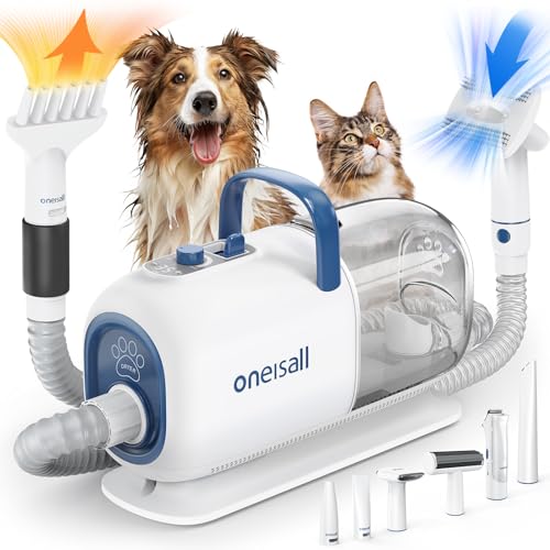 oneisall Hundeschermaschine mit Staubsauger Trockner, 2.5L Staubbehälter, 7 Stufen der Blastemperatur, Leise Schermaschine Hund Katze, Saugkraft 15000Pa, Profi Haustierpflegeset mit 8 Pflegewerkzeugen oneisall Hundeschermaschine mit Staubsauger Trockner, 2.5L Staubbehälter, 7 Stufen der Blastemperatur, Leise Schermaschine Hund Katze, Saugkraft 15000Pa, Profi Haustierpflegeset mit 8 Pflegewerkzeugen von oneisall