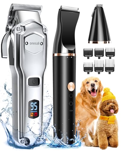 oneisall Hundeschermaschine und Pfotentrimmer 3in1 Set, IPX7 Wasserdicht Schermaschine hund Dichtes Fell Pfotenschermaschine Haarschneidemaschine für Hunde Katzen oneisall Hundeschermaschine und Pfotentrimmer 3in1 Set, IPX7 Wasserdicht Schermaschine hund Dichtes Fell Pfotenschermaschine Haarschneidemaschine für Hunde Katzen von oneisall