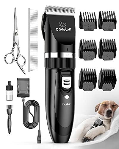 oneisall Leise Hundeschermaschine Profi Schermaschine Hund Katze Tierhaarschneidemaschine Elektrische Hundetrimmer Schnurlosen Haarschneidemaschine (Schwarz) oneisall Leise Hundeschermaschine Profi Schermaschine Hund Katze Tierhaarschneidemaschine Elektrische Hundetrimmer Schnurlosen Haarschneidemaschine (Schwarz) von oneisall