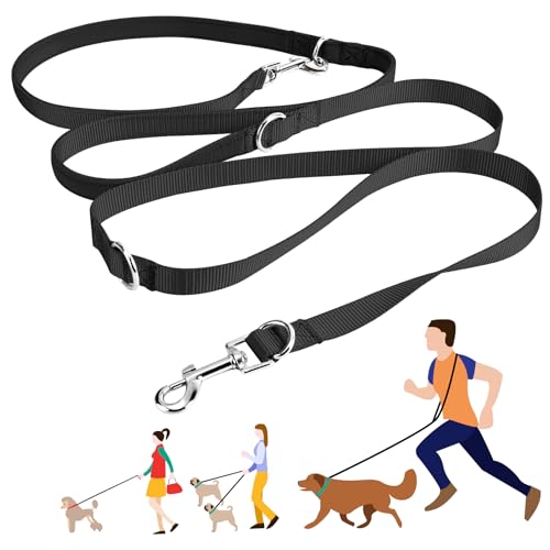 oneisall Freihandleinen für kleine & mittelgroße Hunde, Hundeleine 2.5m verstellbar Übungsleine & Führleine | Nylon Doppelleine mit 2 Karabiner Schwarz oneisall Freihandleinen für kleine & mittelgroße Hunde, Hundeleine 2.5m verstellbar Übungsleine & Führleine | Nylon Doppelleine mit 2 Karabiner Schwarz von oneisall