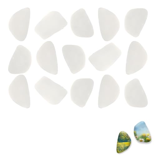 oooaooo 15 Stück Weiße Steine Zum Bemalen Flach, Kieselsteine Zum Bemalen, Dekosteine 3-8 cm Glatte Steine Set Natursteine für Basteln Dekoration DIY Projekte von oooaooo