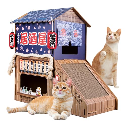 Opbodqo Geeignet für Indoor-Katzenhäuser, DIY-Katzenwohnungen, Doppeldecker-Katzenvillen mit Kratzbrettern, Tavernen-Bars, stabile Wellpappe-Haustierhäuser, Katzenhöhle-Zelte, geeignet für große Opbodqo Geeignet für Indoor-Katzenhäuser, DIY-Katzenwohnungen, Doppeldecker-Katzenvillen mit Kratzbrettern, Tavernen-Bars, stabile Wellpappe-Haustierhäuser, Katzenhöhle-Zelte, geeignet für große von opbodqo