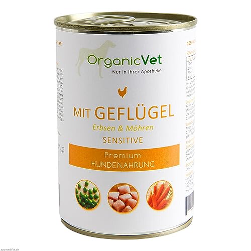DOSENNAHRUNG Sensitive Geflügel f.Hunde 400 g von organicVet GmbH