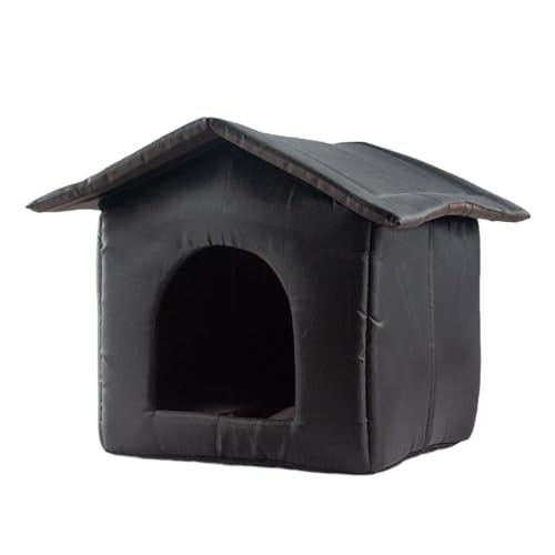 osiuujkw Haustierhaus, exquisites Handwerk und bequem für Katzen und Hunde, Zelthütte, Haustier Oxford Tuch, Hundehütte, Katzenhaus, Katzennest, Schwarz, L: 45 * 43 * 40 cm von osiuujkw