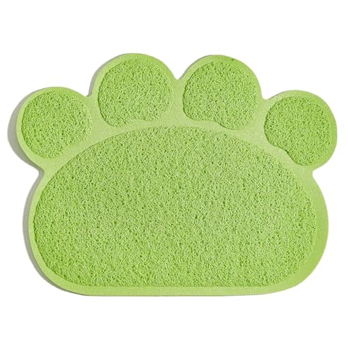 osiuujkw Katzenstreu Auffangmatte. Feine Nähte und fusselfrei für eine langlebige Katzenstreu Auffangmatte. PVC. Katzenstreu Matte. Hergestellt aus PVC, Grün von osiuujkw