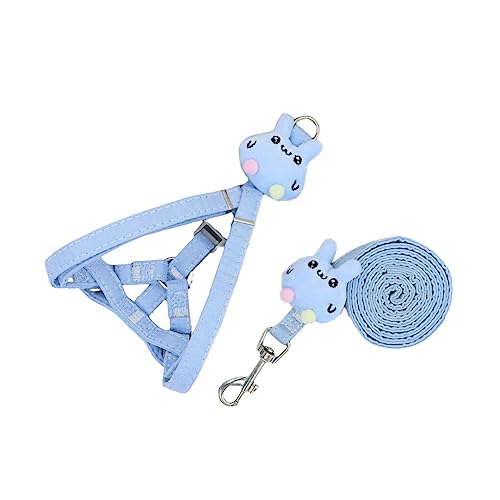 osiuujkw Leinen Abschleppgurte Hund Verstellbare Tierseilleinen Traktion Vivid Brustgurt Leine Set Welpe Teddy Wiederverwendbares Haustier, Blau, S von osiuujkw